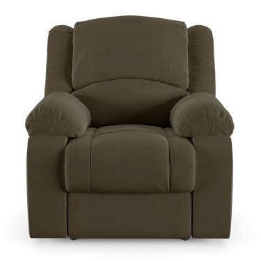 Imagem de Poltrona Do Papai Reclinável Sala De Cinema Barcelona Touch Massagem Usb Veludo Capuccino