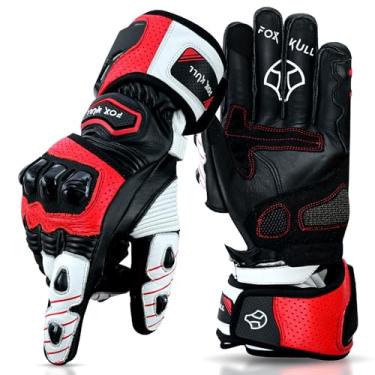 Imagem de FOXKULL Eagle Luvas de dedo inteiro para motocicleta com protetor de articulação para homens e mulheres andando de moto cruiser bicicleta de turismo (águia, 2GG)