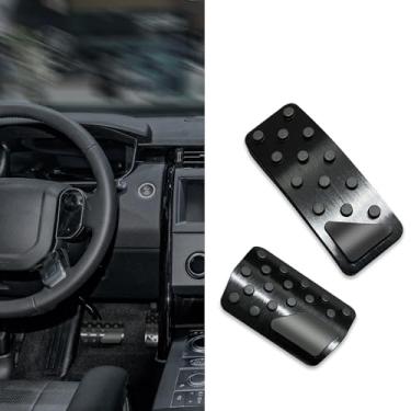 Imagem de Kutyun Capas de pedal de acelerador a gás e freio, sem perfuração, kit de substituição de capa de pedal de liga de alumínio antiderrapante, acessórios universais para carro para transmissão automática