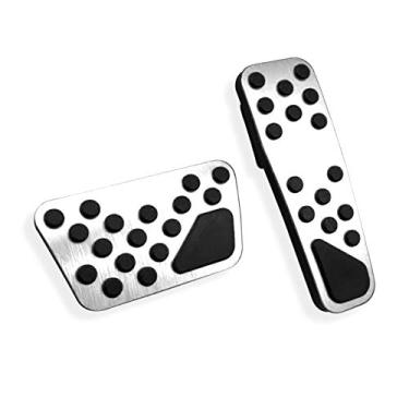 Imagem de LEXLEY Kit de pedal de freio automático de desempenho de alumínio antiderrapante, 2 peças, capas de pedal acelerador sem perfuração para Dodge 2009-2023 Charger Challenger Chrysler 300 300c-PRATA