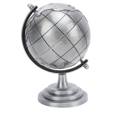 Imagem de Globo mundial, globo cinza decoração liga globo decoração de mesa educacional rotação de 360 ​​graus globo bola decoração requintada e moderna decoração de mesa
