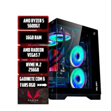 Imagem de PC Gamer Ryzen 5 5600GT, 16GB RAM DDR4 3200 MHz, NVME M.2 256GB, Gráficos AMD Radeon.