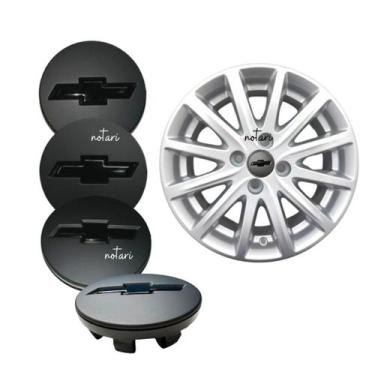 Imagem de Kit 4 Calotinhas Tampa Roda Gm Vectra Gtx Aro 17 58mm 8 Abas - Chevrol