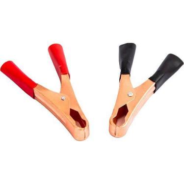 Imagem de Kit Garra Emborrachada Jacaré Para Bateria 50A Preto E Vermelho Flach