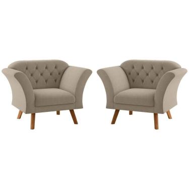 Imagem de Conjunto Poltrona Decorativa Roseira Inca Castor