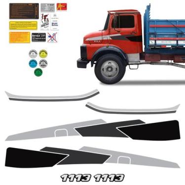Imagem de Kit Faixa +Emblema Lateral Resinado Caminhão 1113 Decorativo - SPORTIN