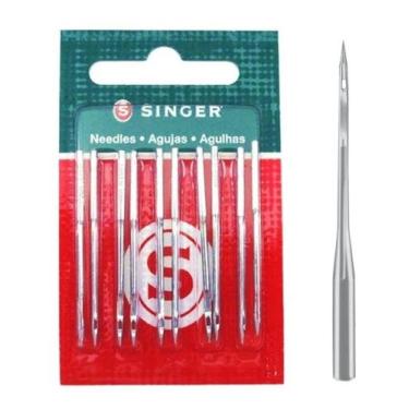 Imagem de Agulha Singer Overlock Industrial Kit Com 10 Un N.21, Aço, Overlock