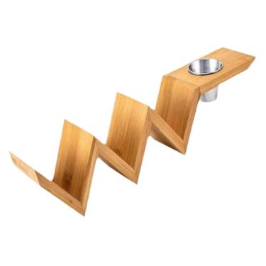 Imagem de Generic Suporte para tacos de bambu Suporte para conchas de taco Utensílios de cozinha Utensílios de cozinha Placa de exposição de tacos multiuso Suporte para, com Tigela