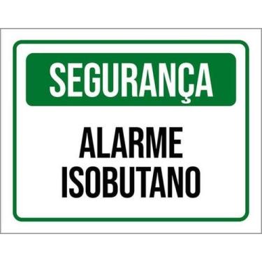 Imagem de Kit 3 Placas De Segurança Alarme Isobutano 36X46 - Sinalizo