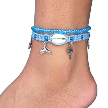 Imagem de Tornozeleira Iemanjá Macramê Orixá Umbanda - Balaio de Santo