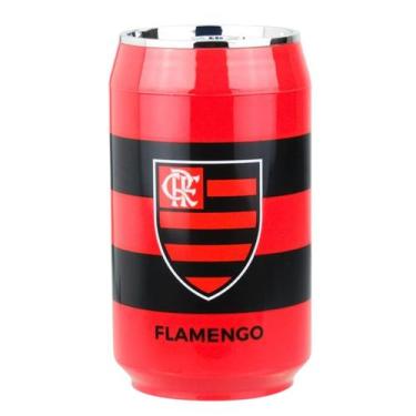 Imagem de Copo Lata Plástico 280ml Flamengo Rubro Negro - Mileno
