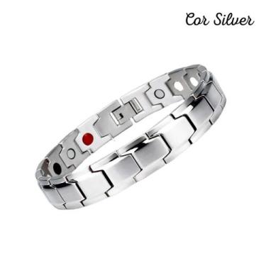 Imagem de Pulseira Magnética Simple Strength Fina - YA Accessories, Silver