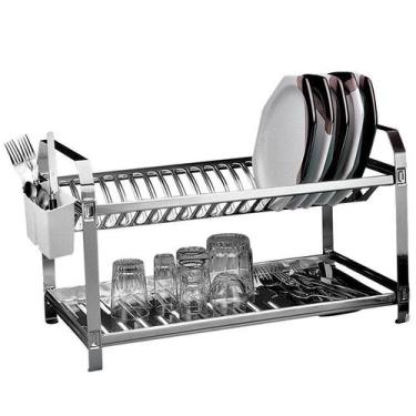 Imagem de Escorredor de prato aço inox 20 Pratos Mak Inox