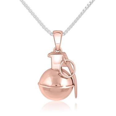 Imagem de Pingente Granada Lisa 10 mm Prata e Banho de Ouro Rose - Hera Gamers