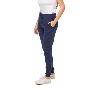 Imagem de Calça de moletom plus size feminina jogger slim fit básica lisa - m9p 