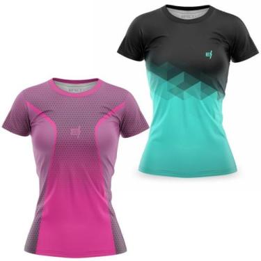 Imagem de Kit 2 Blusa Fitness Roupa de academia Feminina Caminhada Treino Muscul