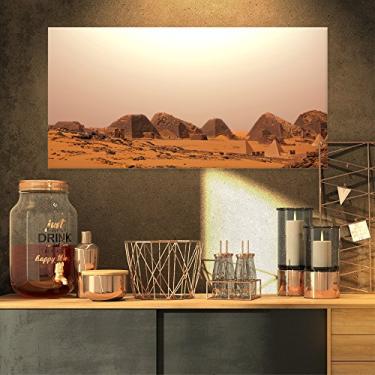 Imagem de Designart PT12424-32-16 Lindas Pirâmides Meroe no Sudão, Arte em tela de paisagem extragrande, 32x16
