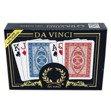 Imagem de Da Vinci Ruote, cartas italianas 100% plásticas, conjunto de pôquer com 2 baralhos, índice jumbo com estojo rígido e 2 cartas cortadas