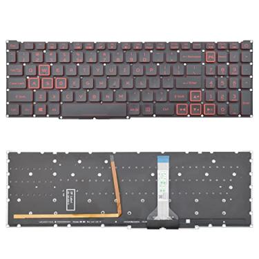 Imagem de SUNMALL Teclado de substituição com retroiluminação vermelha compatível com Acer Nitro 5 AN515-45 AN515-56 AN515-57 AN515-58 AN517-41 AN517-45 AN517-52 AN517-57. Predator Helios 300 PH315-54 PH315-55