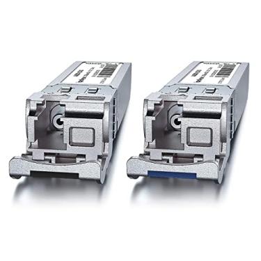 Imagem de ipolex Um par de transceptores 10GBase-BIDI compatível com Cisco SFP-10G-BXD-I/SFP-10G-BXU-I, 10G SFP+ BiDi 1330nm-TX/1270nm-RX, SMF, até 20 km, para Cisco, Ubiquiti UniFi, Netgear, D-Link e mais