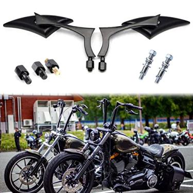 Imagem de Rich Choices Espelhos Laterais Retrovisores de Motocicleta Universais Pretos Compatíveis com Honda Kawasaki Suzuki Harley Bolt (Preto-Harley)