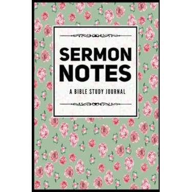 Imagem de Sermon Notes: A Bible Study Journal - Inspirational Worship Tool To Record Sermon Notes - Christian Gifts - Peony Floral Flower Print (6)