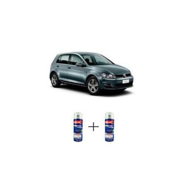 Imagem de Tinta Spray Automotiva Cinza Spectrus VW 300ml + Spray Verniz 300ml - 