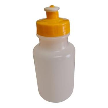 Imagem de 60 Garrafas Squeeze 300ml Plástico Transparente/ Amarela - Deposito Es