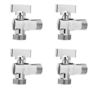 Imagem de Kit C/ 4 Registro Torneira Esfera Maquina De Lavar 1/2X3/4 - Montelar 