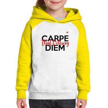 Imagem de Moletom Infantil Carpe that fucking Diem - Foca na Moda, Branco, Amare