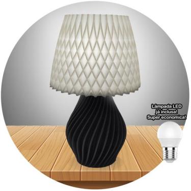 Imagem de Abajur Luminária Espiral De Mesa Quarto Moderno C/ Lâmpada - MARXGREG 