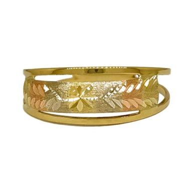 Imagem de Anel Em Ouro 18k 750 Meia Cana 7 Cores, 16