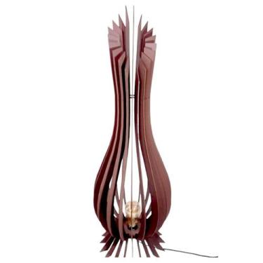 Imagem de Luminária de Chão ANA MARIA MDF - CORALISA, Marrom, 60x18cm, Bivolt