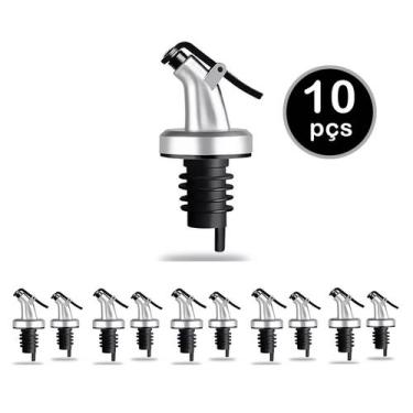 Imagem de Jogo 10un bico dosador c/ tampa p/ garrafa azeite vinagre - Unygift