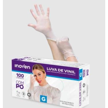 Imagem de Luva De Vinil Descartável Inoven Talco 100 Unidade Tamanho G, G