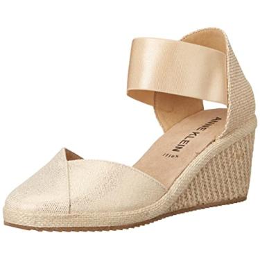 Imagem de Anne Klein Zoey Canvas Alpargata feminina com tira no tornozelo, Ouro natural, 38