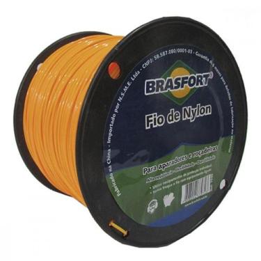 Imagem de Fio De Nylon Para Aparador De Grama Brasfort 2,4Mm Com 1Kg - 7540