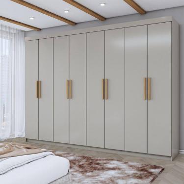 Imagem de Guarda-Roupa Casal Aurora 8 Portas 4 Gavetas Taupé - Panorama Móveis