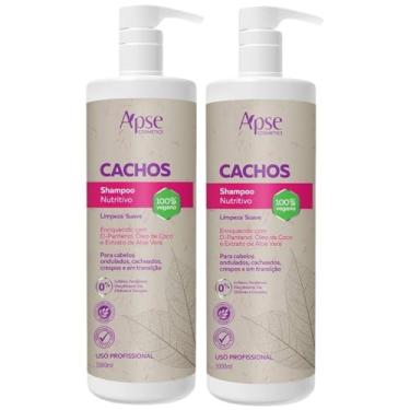 Imagem de Kit 2 Shampoo Nutritivo Cachos Apse Apice Limpeza Suave Vegano Cabelo Sem Sulfato Profissional 1L