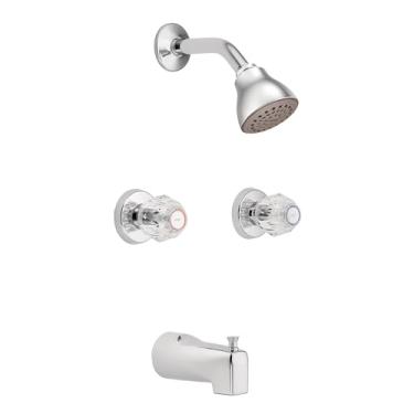 Imagem de Moen 2982EP Chateau Two-Handle Tub and Eco-Performance Shower Faucet, Valve Included, Chrome