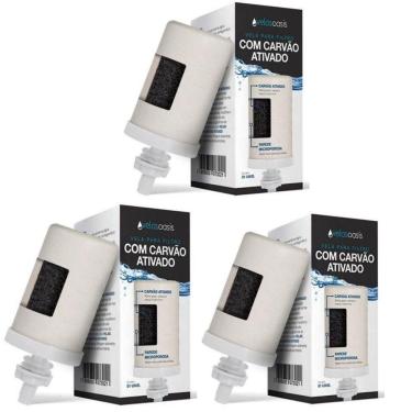 Imagem de Kit 3 Vela Carvão Ativado Agua Alcalina Filtro De Barro