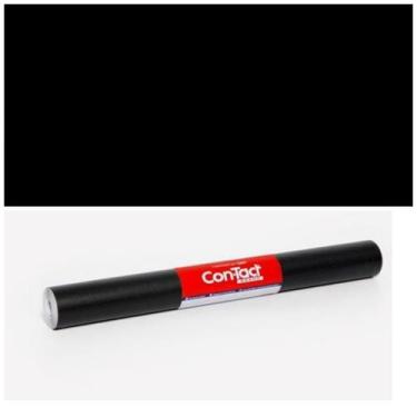 Imagem de Papel Adesivo Contact Preto Fosco Opaco Lavável 45 Cm X 10 Mts - Con-T