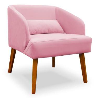 Imagem de Poltrona Decorativa Virgínia Veludo Rosa - Montanaris Decor - MD MONTA
