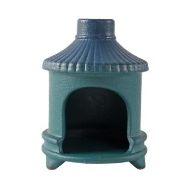 Imagem de Fenteer Decoração de casa do incenso compacto exclusivo, mesa central de mesa queimador de incenso, cerâmica para a mesa lateral da estante mesa de escritório, Azul