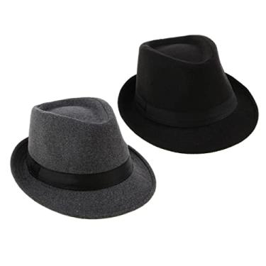 Imagem de 2x Chapéu Fedora RetroFelt Boné De Algodão Estruturado Manhattan Trilby De Panamá