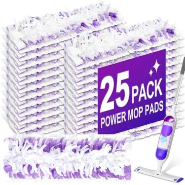 Imagem de 25 peças de refis de esfregão descartáveis para Swiffer PowerMop, substituição com refis de esfregão Swiffer Power para esfregão Swiffer Power Mop Pads multisuperfície para limpeza de piso