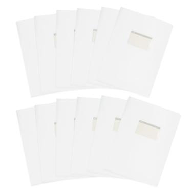Imagem de PATIKIL Pacote com 12 pastas de plástico tipo L, pastas transparentes tamanho carta para documentos, capas de papel, pasta de projeto com bolso para escritório em casa, branco leitoso