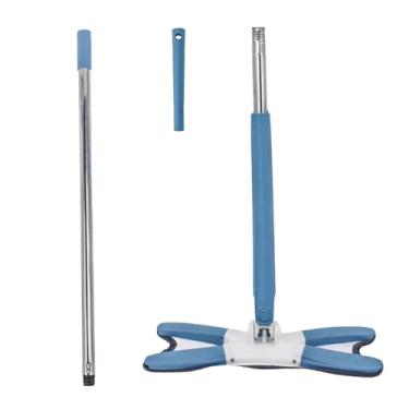 Imagem de Mop Giratório Retangular com Cabo Retrátil, 115 cm, Azul, com 2 Panos de Microfibra