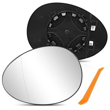 Imagem de TOP-MAX Substituição de vidro do espelho lateral do motorista para Mini Cooper 2007 2008 2009 2010 2011 2012 2013 2014 2015, vidro retrovisor aquecido esquerdo substitui 51169803193 51162755625