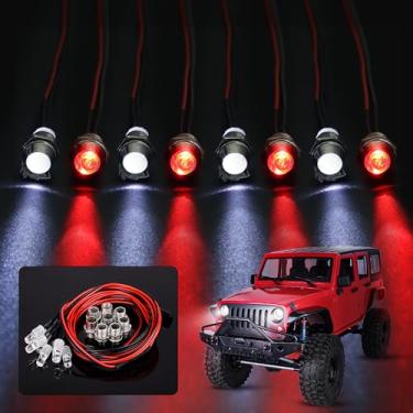 Imagem de CrazyHobby Kit de farol de luz LED 8Leds compatível com Traxxas Slash Rustler Tamiya Arrma Redcat HSP RC4WD Axial SCX10 RC Car Truck Tank Crawler Short Course